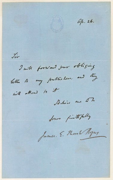 Autograph letter signed.