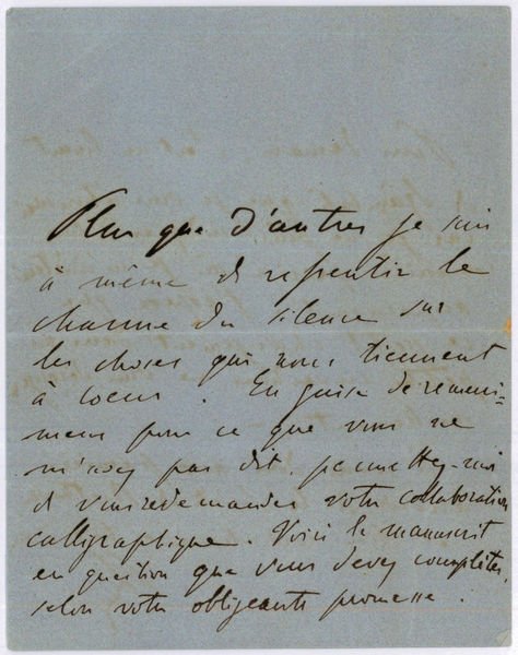 Autograph letter signed ("FL").