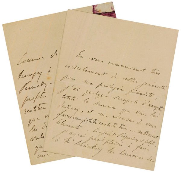 2 autograph letters signed ("FL").