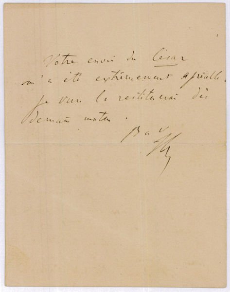 Autograph letter signed ("FL").