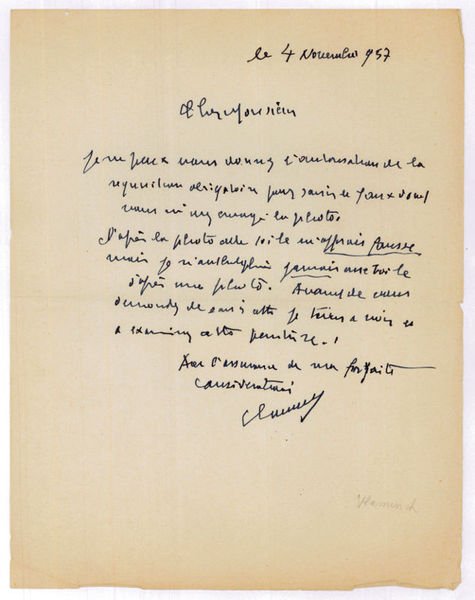 Autograph letter signed ("Vlaminck").