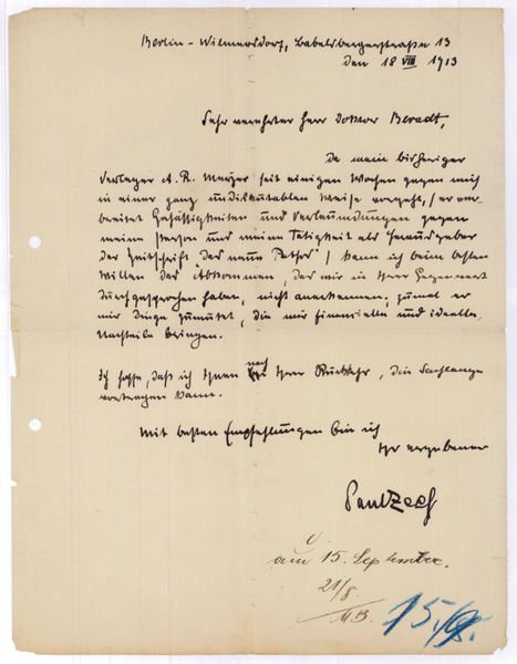 Autograph letter signed.