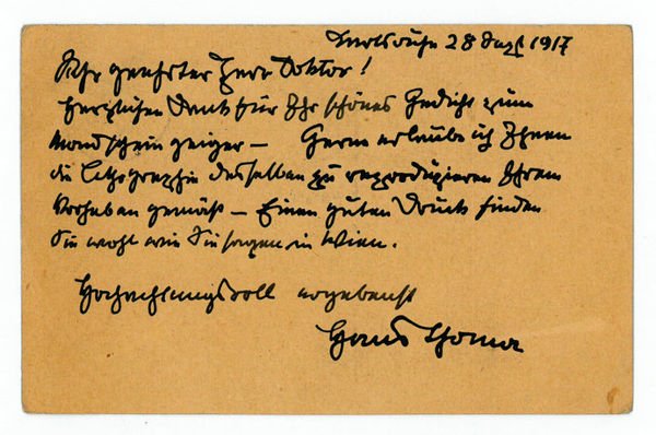 Eigenh. Postkarte mit U.