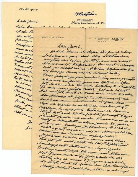 2 autograph letters signed ("HMPechstein" and "Max Pechstein").