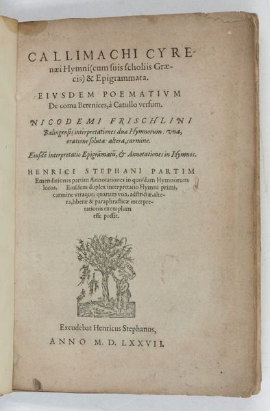 Hymni (cum suis scholiis Graecis) & epigrammata. Eiusdem poematium de …