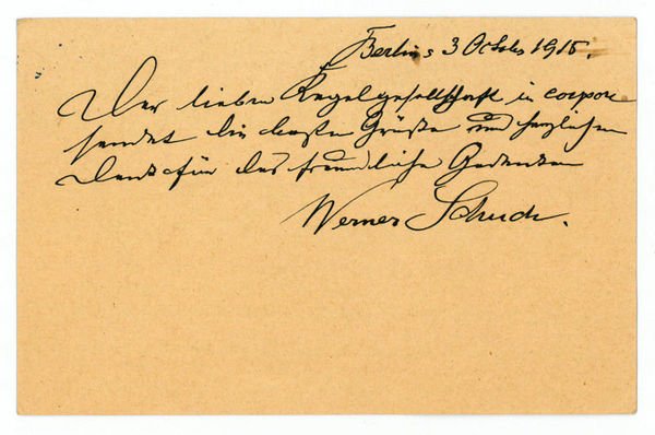 Eigenh. Postkarte mit U.