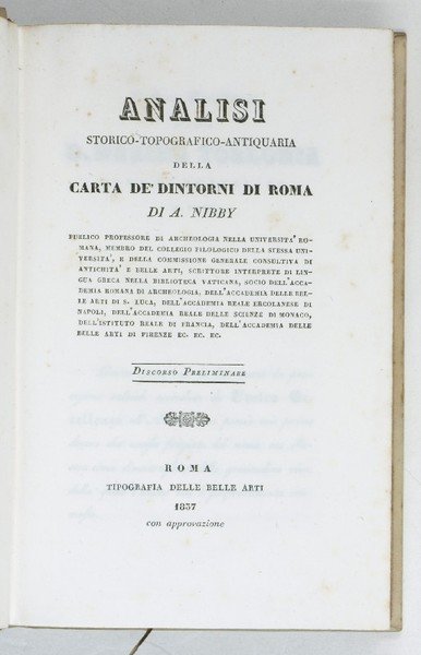 Analisi storico-topografico antiquaria della carta de' dintorni di Roma.