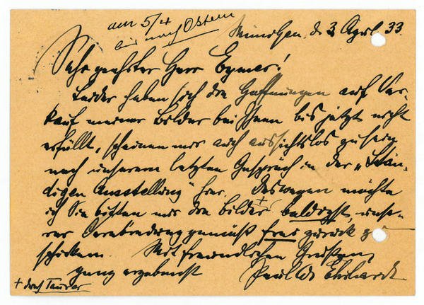 2 eigenh. Postkarten mit U.