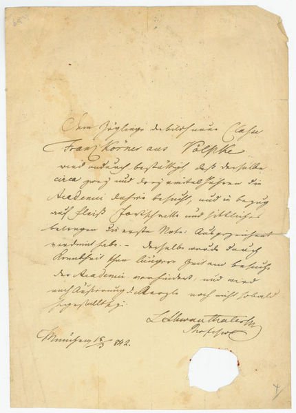 Eigenh. Zeugnis mit U. ("LSchwanthaler").