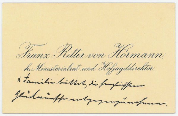 Eigenh. Visitenkarte.