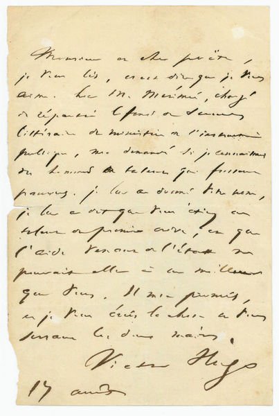 Autograph letter signed.