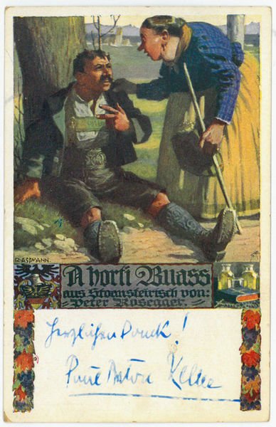 Eigenh. Bildpostkarte mit U.