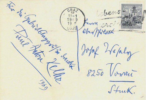 Eigenh. Bildpostkarte mit U.