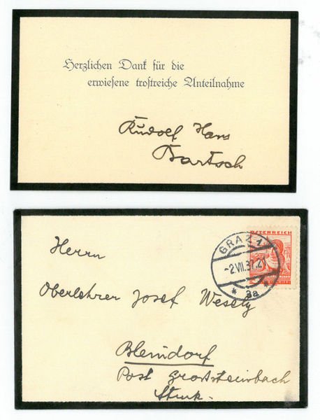 Gedrucktes Kondolenzschreiben mit eigenh. U.