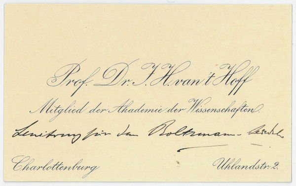 Autograph calling card.