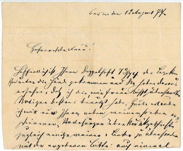 Eigenh. Brief mit U. (Fragment).