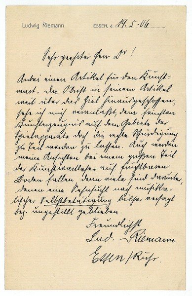 Eigenh. Brief mit U.