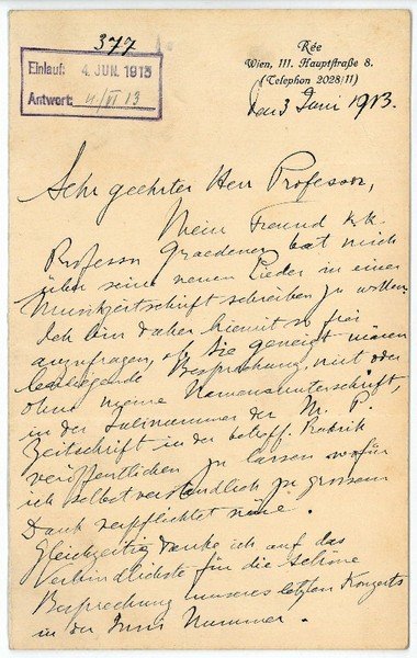 Eigenh. Brief mit U.