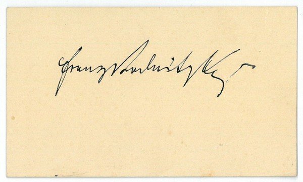 Visitkarte mit eigenh. U.