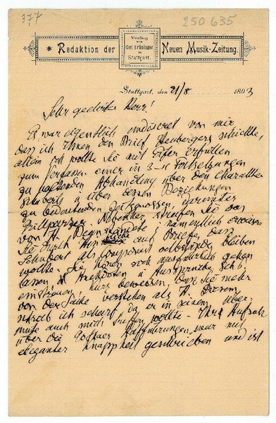 Eigenh. Brief mit U.