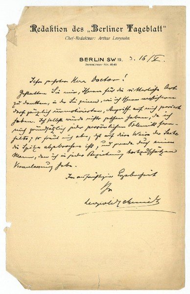 Eigenh. Brief mit U.