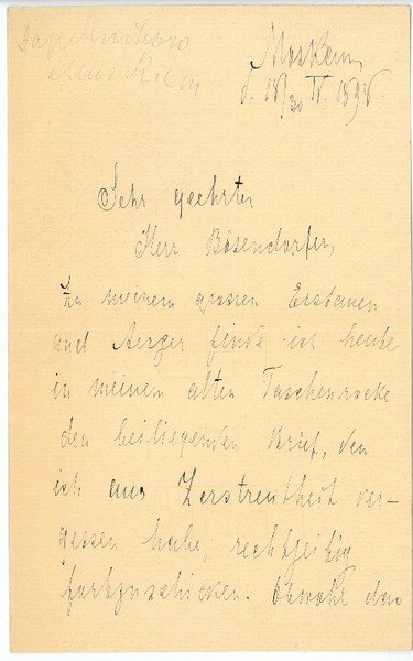 Autograph letter signed.