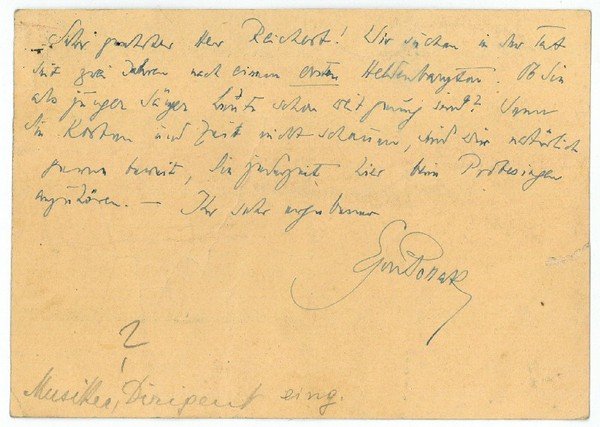 Eigenh. Postkarte mit U.