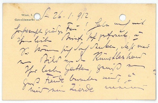 Eigenh. Briefkarte mit U.