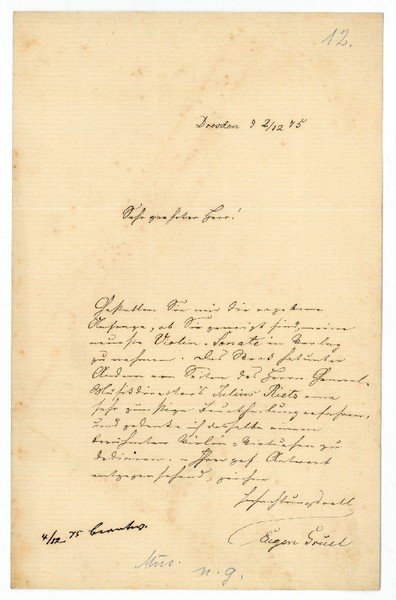 Eigenh. Brief mit U.