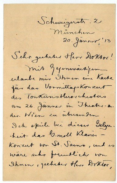 Eigenh. Brief mit U.