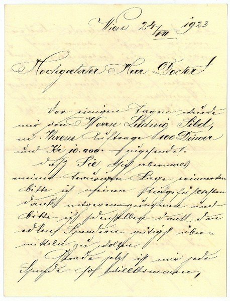 Brief mit eigenh. U.