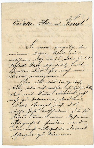 Brief mit eigenh. U.