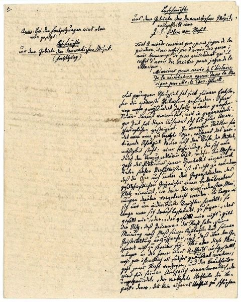 Lesefrüchte aus dem Gebiete der dramatischen Musik. Eigenh. Manuskript (Fragment) …