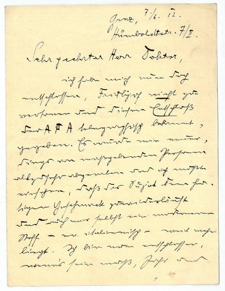 Eigenh. Brief mit U.