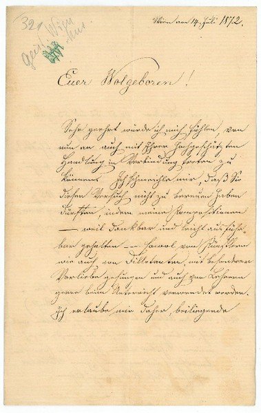 Eigenh. Brief mit U.