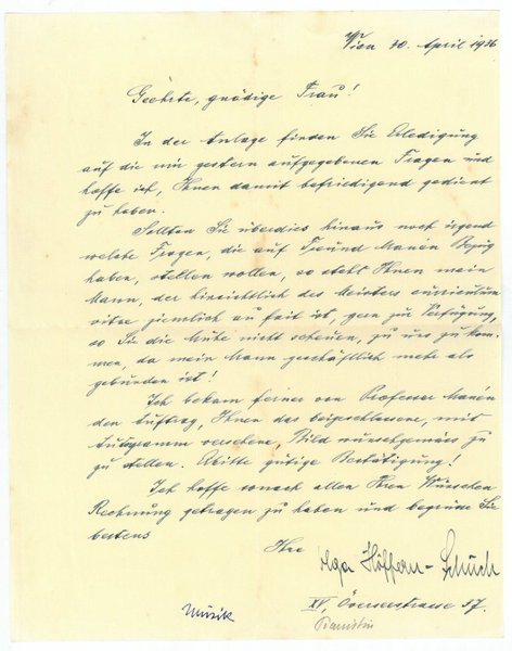 Brief mit eigenh. U.