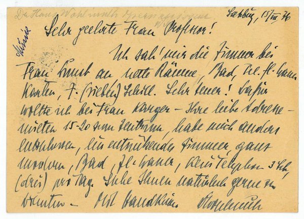 Eigenh. Postkarte mit U.