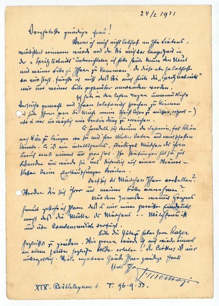 Eigenh. Brief mit U.