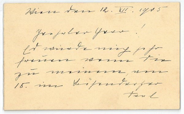 Eigenh. Briefkarte mit U.