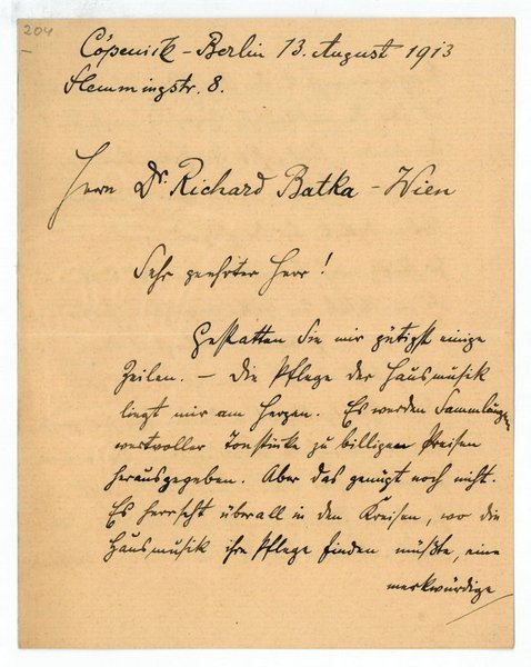 Eigenh. Brief mit U.