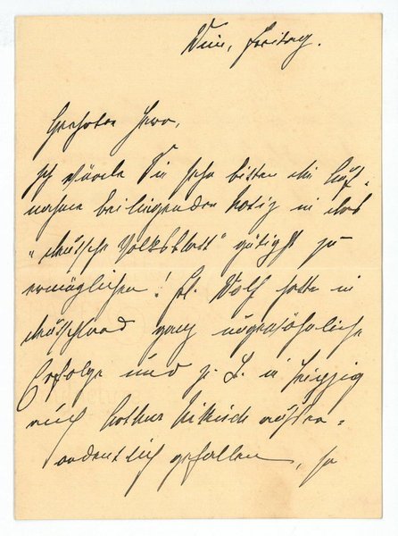 Eigenh. Brief mit U.