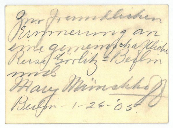 Eigenh. Notiz mit U. auf Visitkarte.