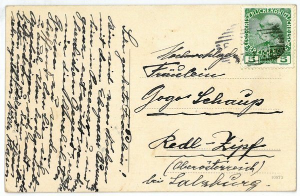 Postkarte mit eigenh. U.