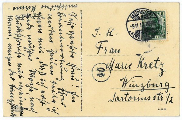 Eigenh. Postkarte mit U.