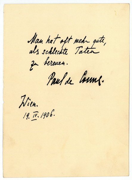 Eigenh. Zitat mit U.