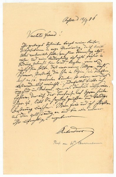 Eigenh. Brief mit U.