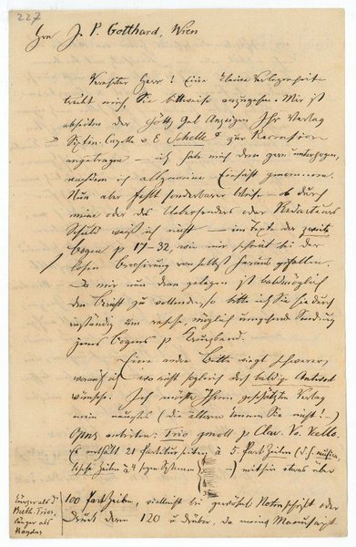 Eigenh. Brief mit U. und einigen eh. Notenbeispielen.