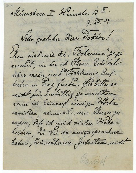 Eigenh. Brief mit U.