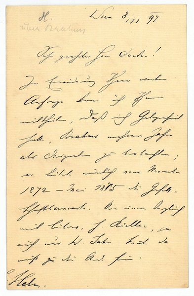 Eigenh. Brief mit U. ("Th. Helm").