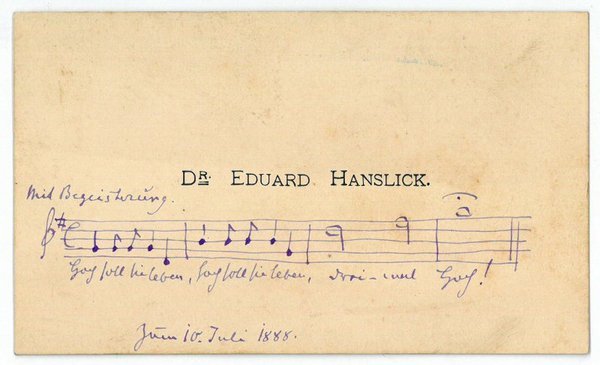 Autograph musical quotation signed.